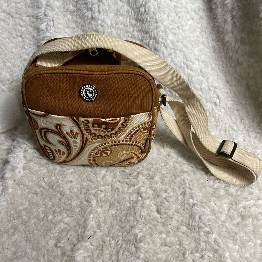 Spartina Insulated Lunch Bag Daufuskie Island Crossbody Brown& Beige